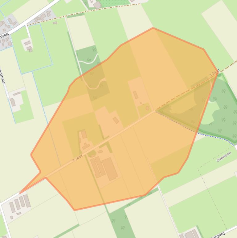 Kaart van postcodegebied 5843BB.