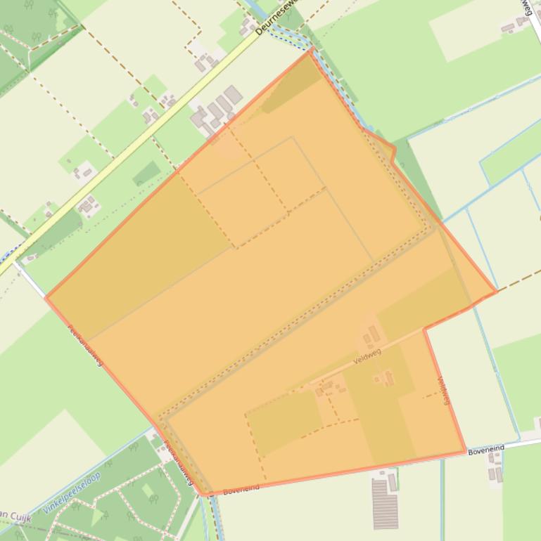 Kaart van postcodegebied 5843BD.