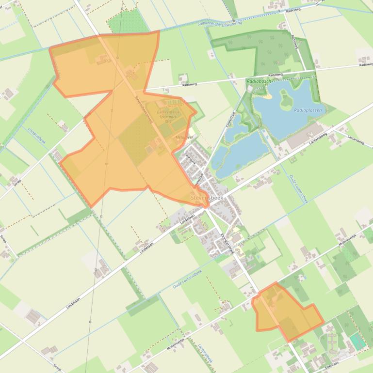 Kaart van postcodegebied 5844AB.