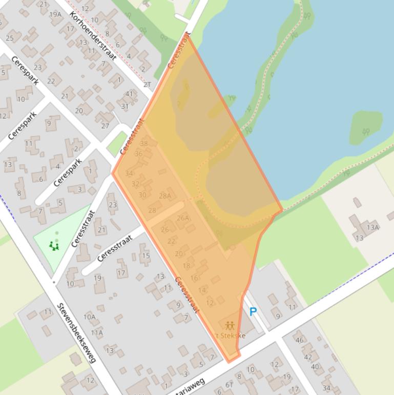 Kaart van postcodegebied 5844AD.