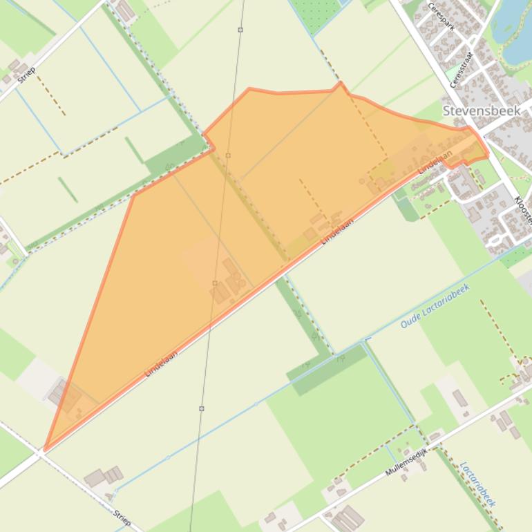 Kaart van postcodegebied 5844AG.