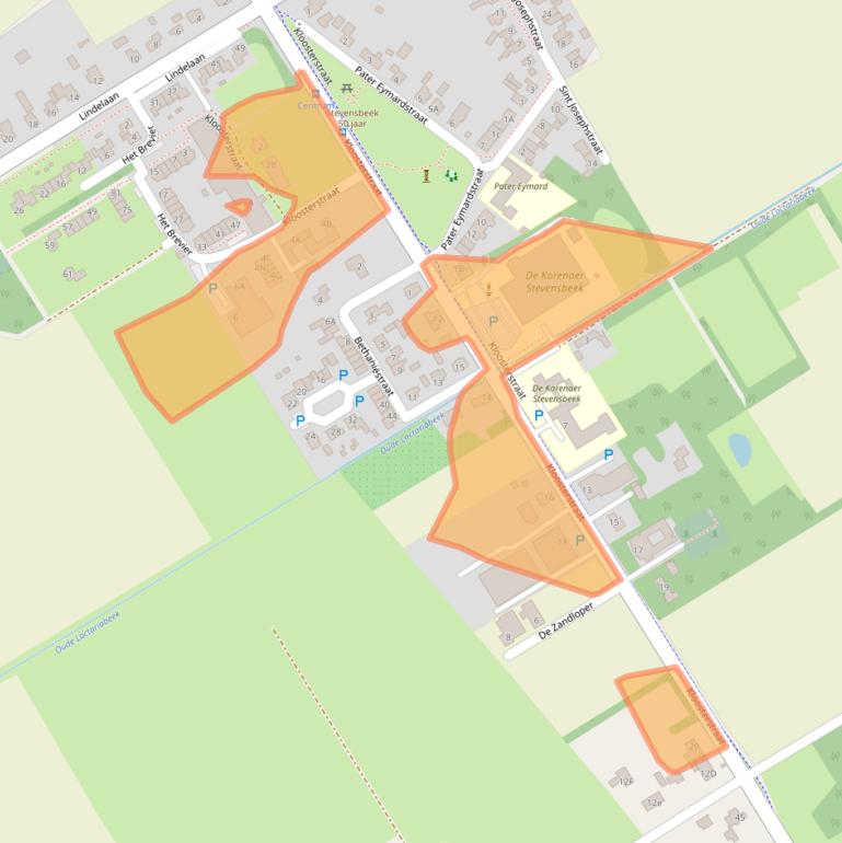 Kaart van postcodegebied 5844AN.