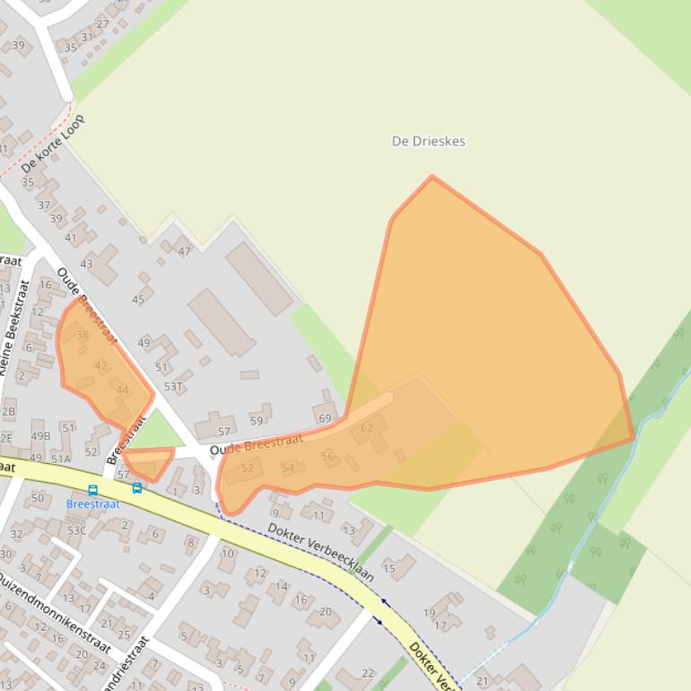 Kaart van postcodegebied 5845AD.