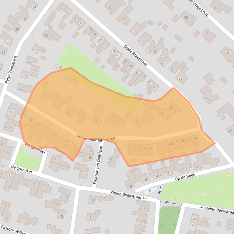 Kaart van postcodegebied 5845AH.