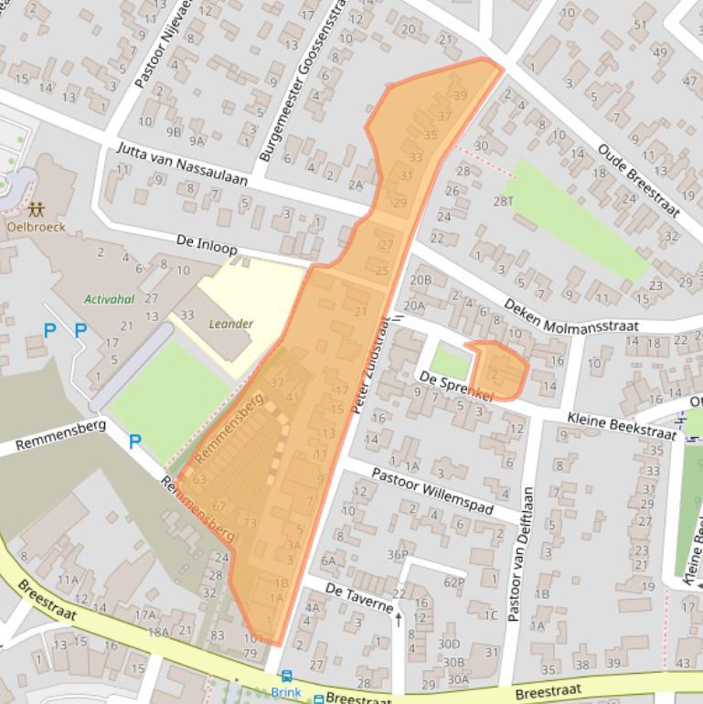 Kaart van postcodegebied 5845AK.