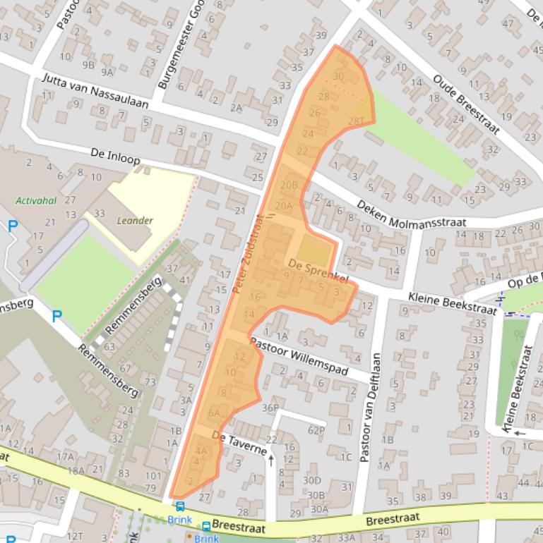 Kaart van postcodegebied 5845AL.