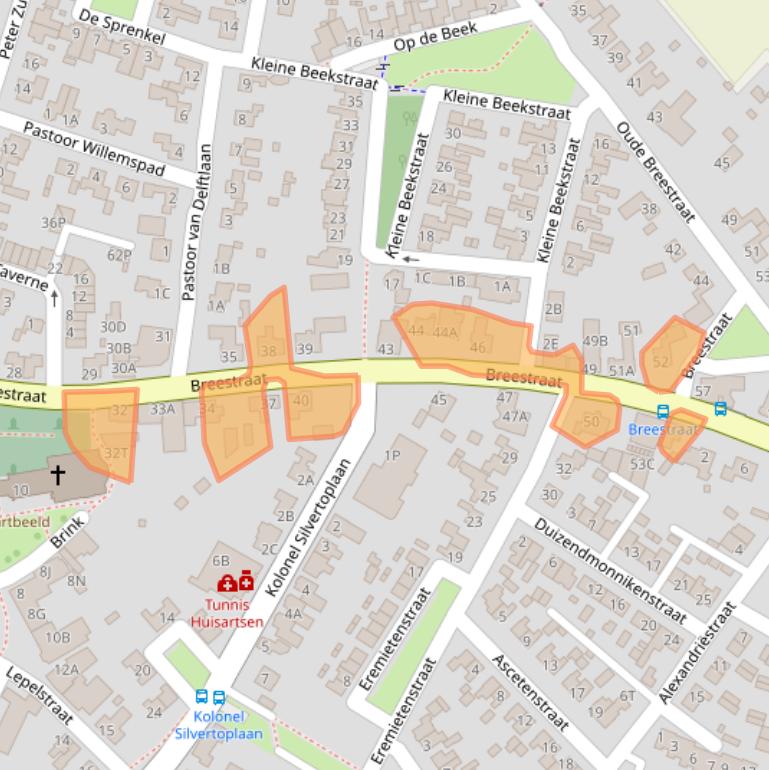 Kaart van postcodegebied 5845AW.