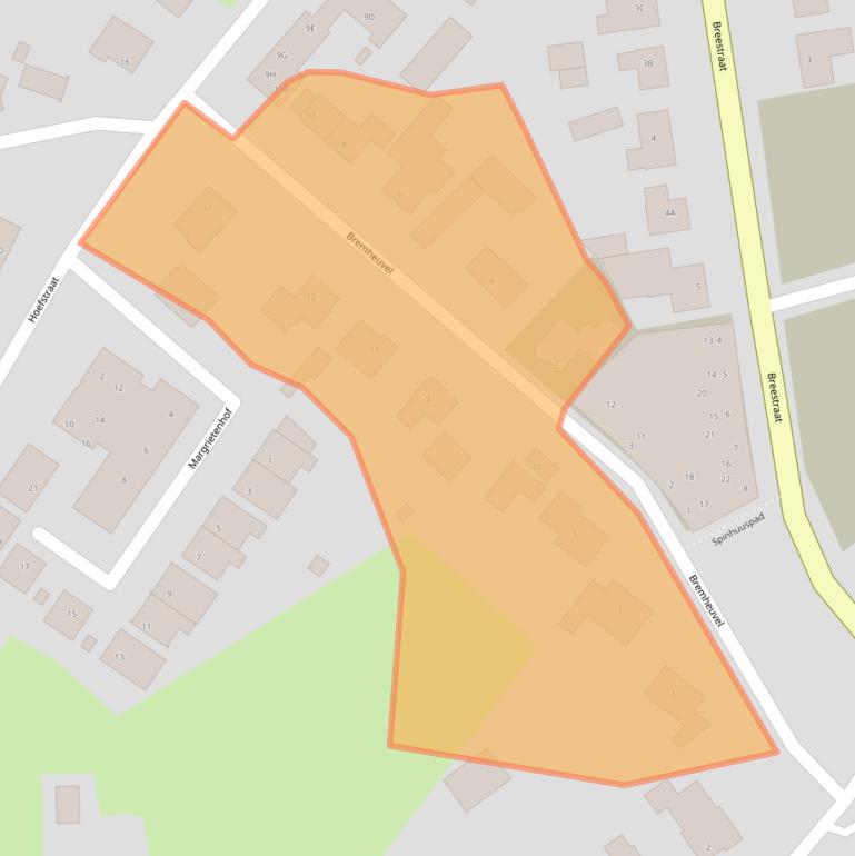 Kaart van postcodegebied 5845BA.