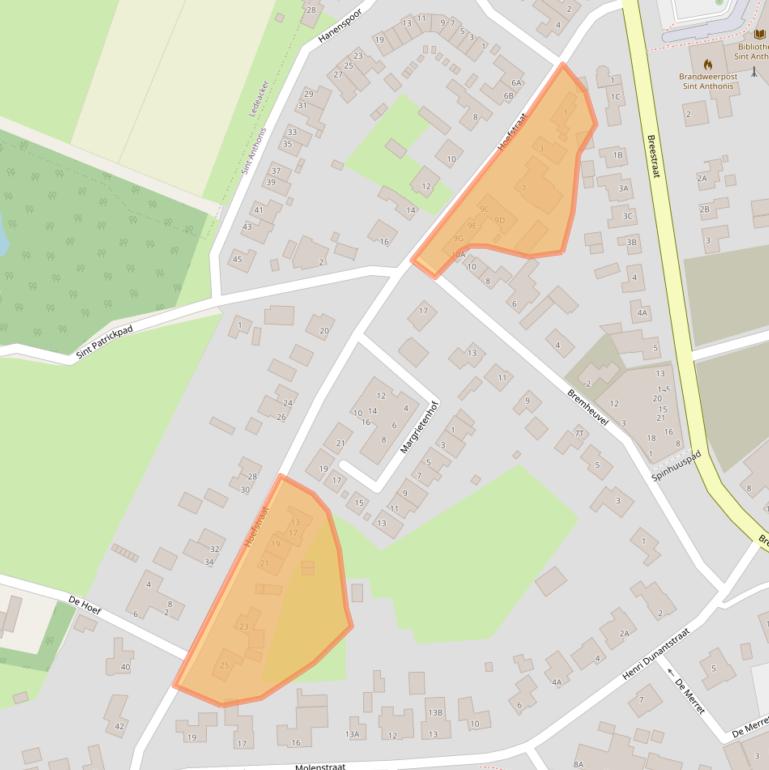 Kaart van postcodegebied 5845BB.