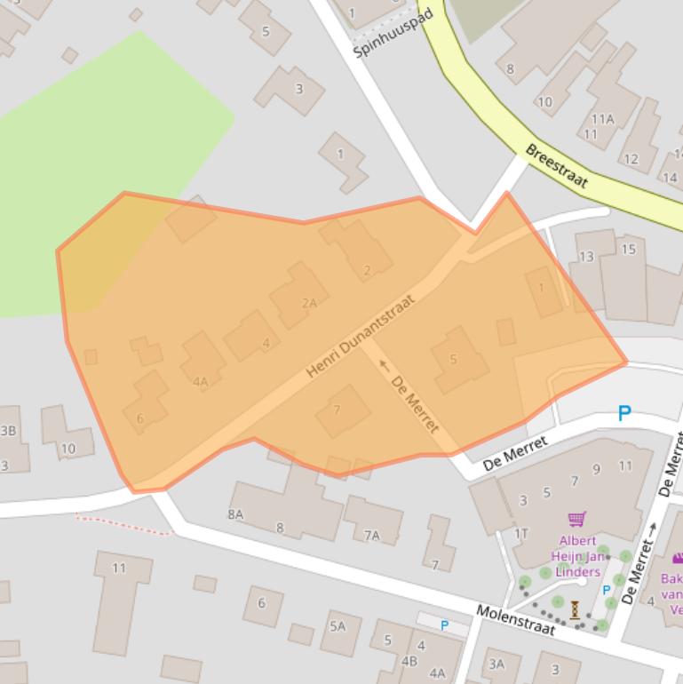 Kaart van postcodegebied 5845BG.