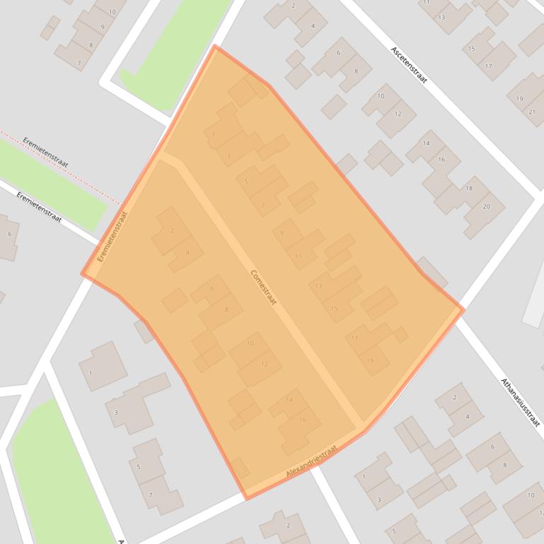 Kaart van postcodegebied 5845BP.