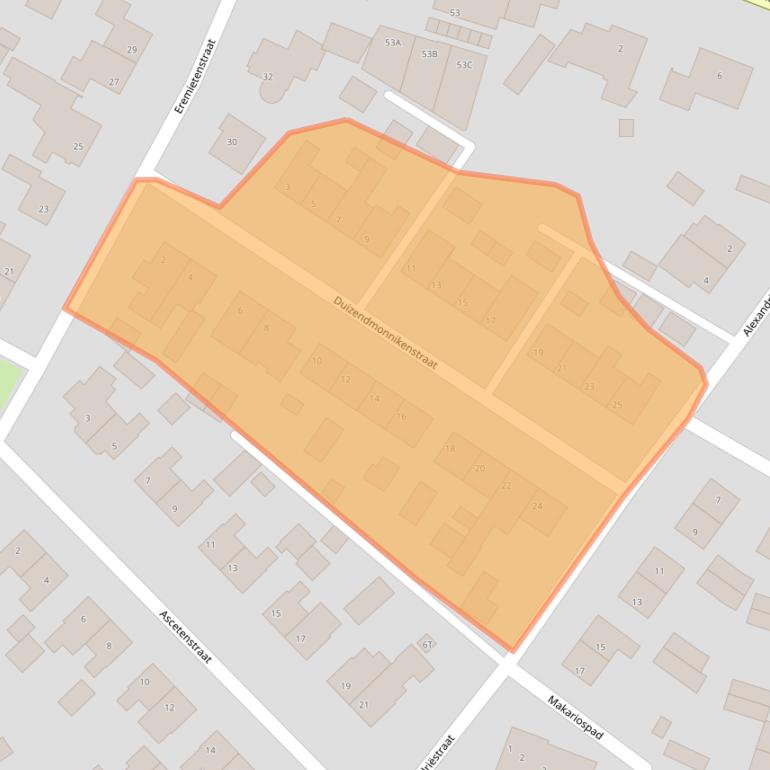 Kaart van postcodegebied 5845BS.