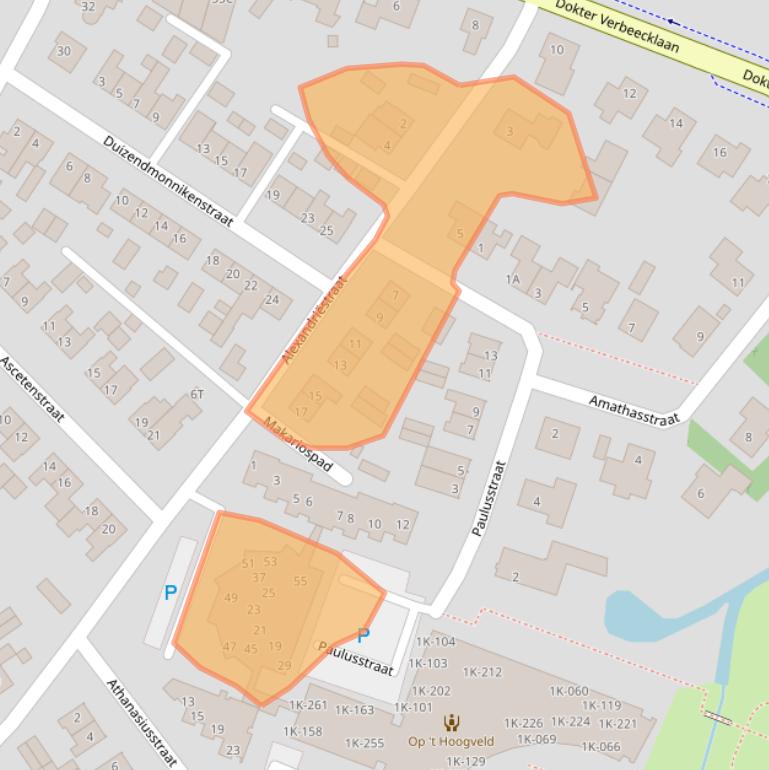 Kaart van postcodegebied 5845BT.