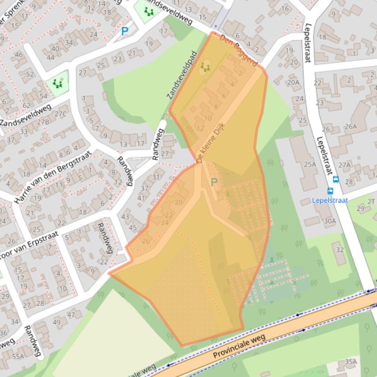 Kaart van postcodegebied 5845BZ.