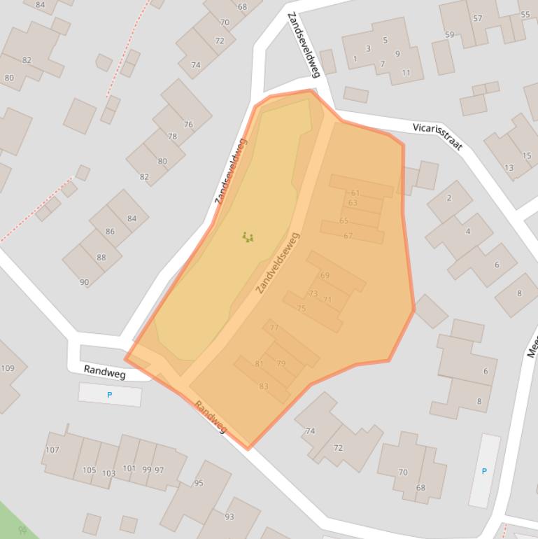 Kaart van postcodegebied 5845CH.