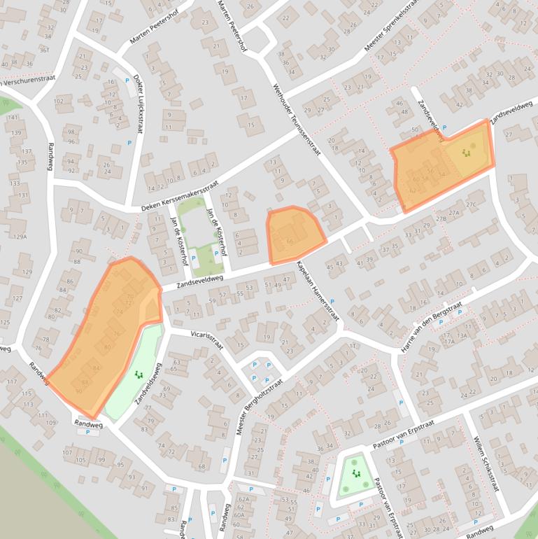 Kaart van postcodegebied 5845CK.