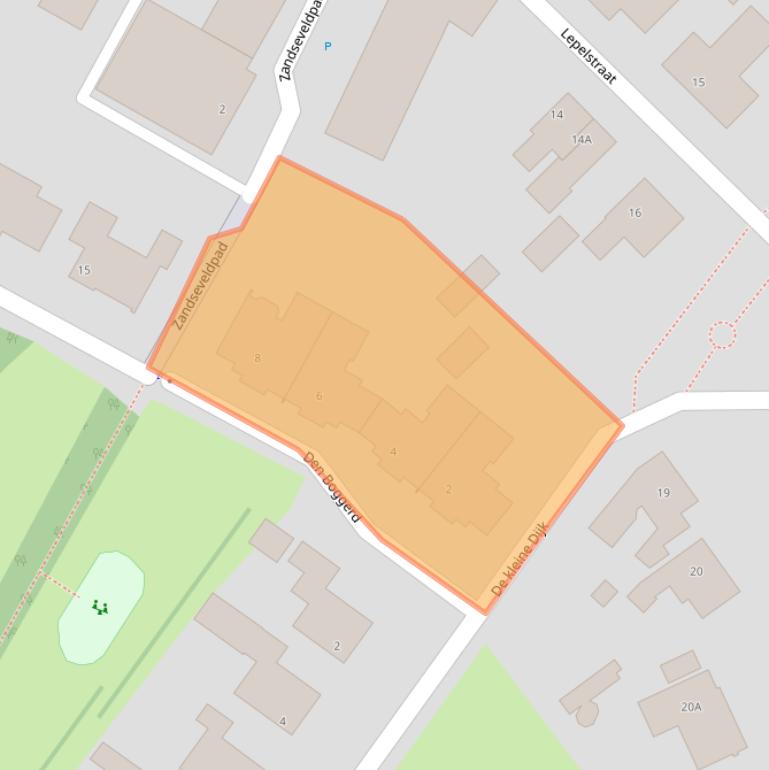 Kaart van postcodegebied 5845DG.