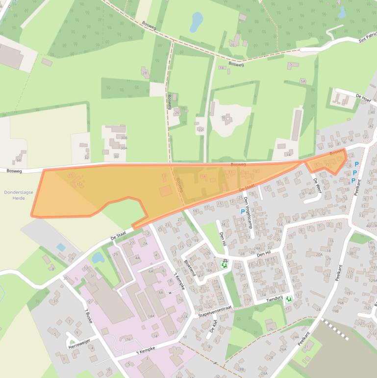 Kaart van postcodegebied 5845EA.