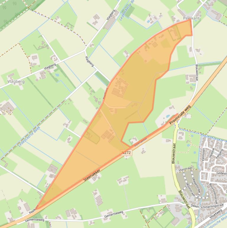 Kaart van postcodegebied 5845EG.