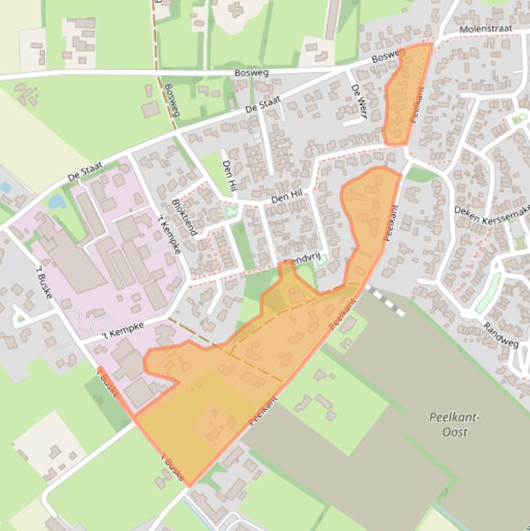 Kaart van postcodegebied 5845EH.