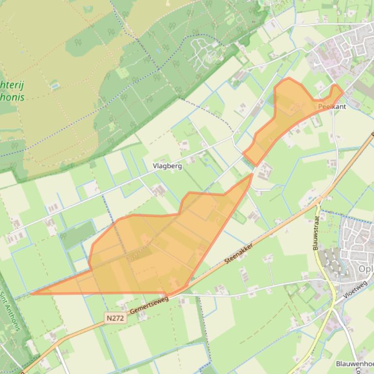 Kaart van postcodegebied 5845EJ.