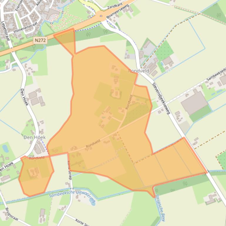 Kaart van postcodegebied 5845EP.