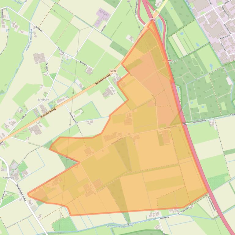 Kaart van postcodegebied 5845ES.