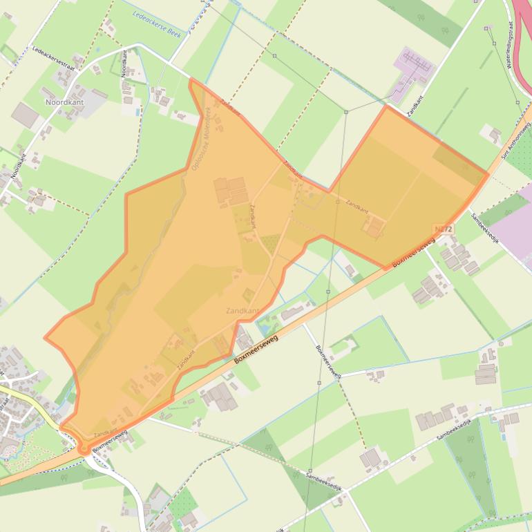 Kaart van postcodegebied 5845EV.
