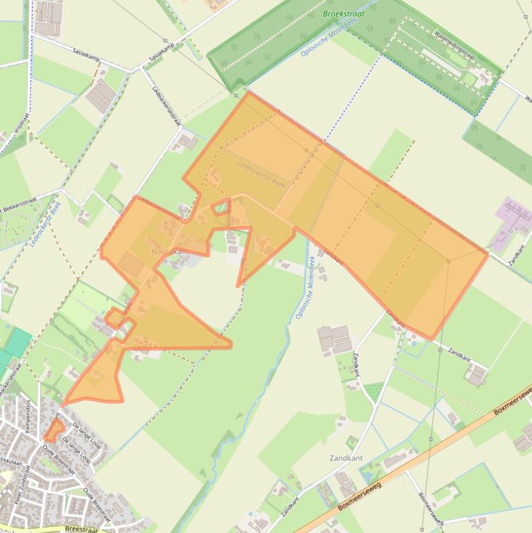 Kaart van postcodegebied 5845EW.