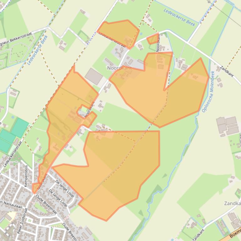 Kaart van postcodegebied 5845EX.
