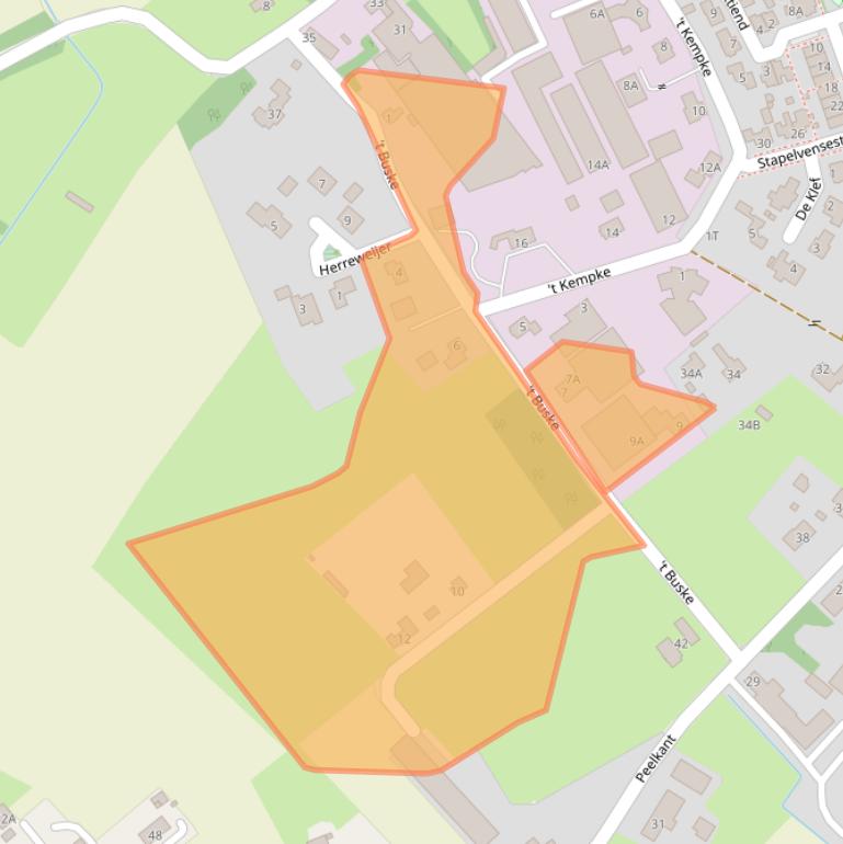 Kaart van postcodegebied 5845GC.