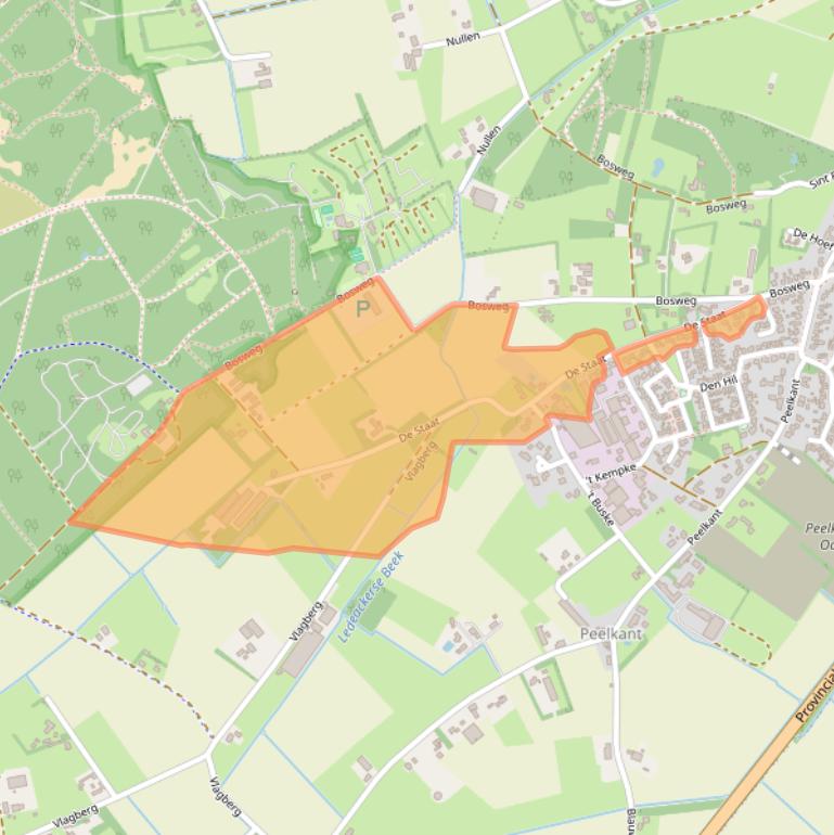 Kaart van postcodegebied 5845GD.