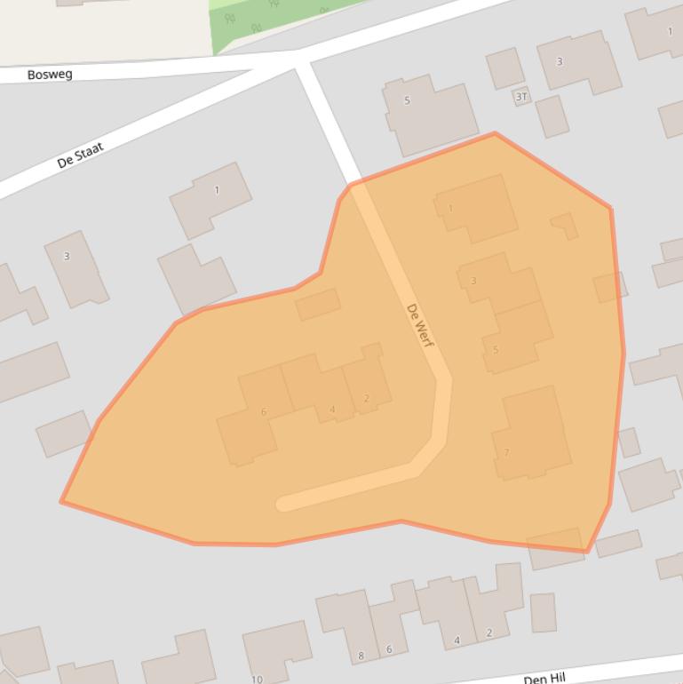 Kaart van postcodegebied 5845GG.