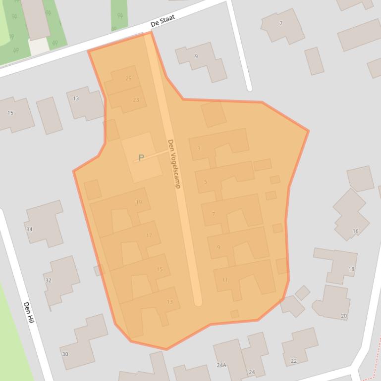 Kaart van postcodegebied 5845GK.