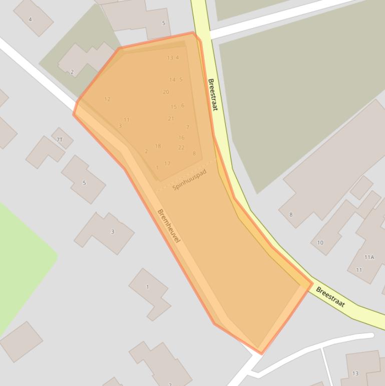 Kaart van postcodegebied 5845GX.