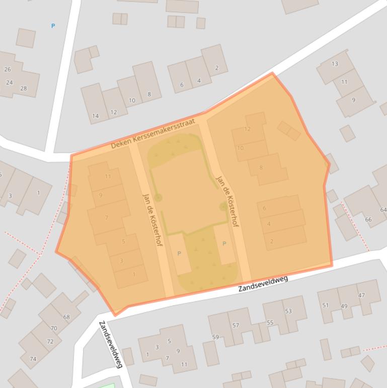 Kaart van postcodegebied 5845HD.