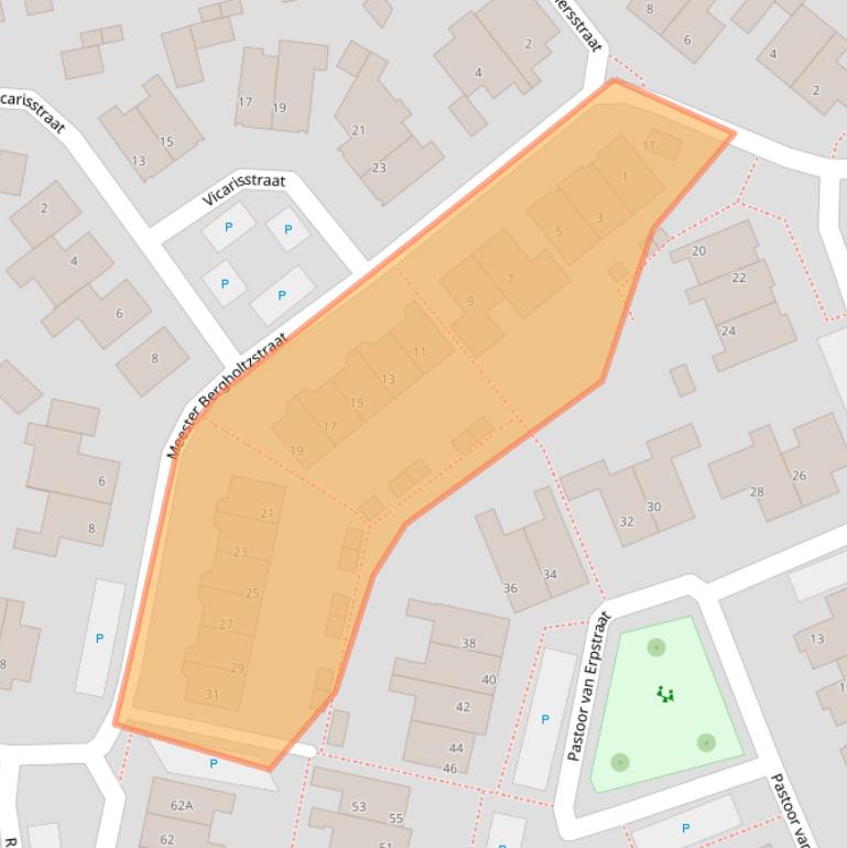 Kaart van postcodegebied 5845HJ.