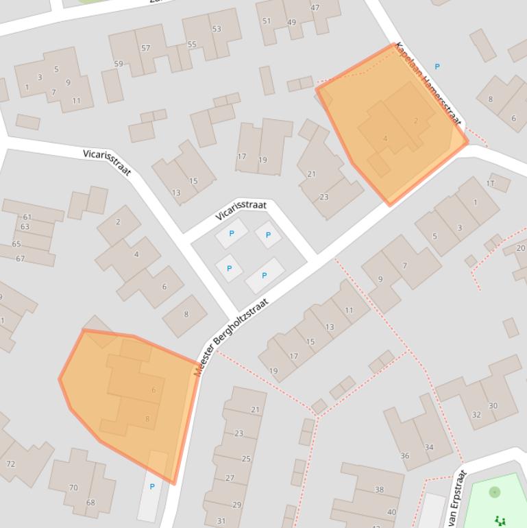 Kaart van postcodegebied 5845HK.