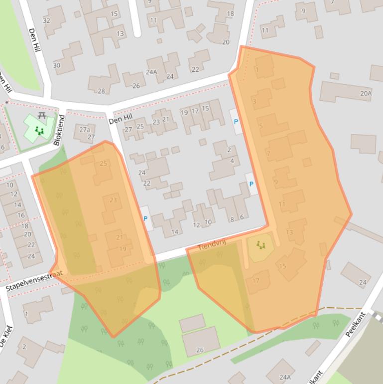 Kaart van postcodegebied 5845HN.