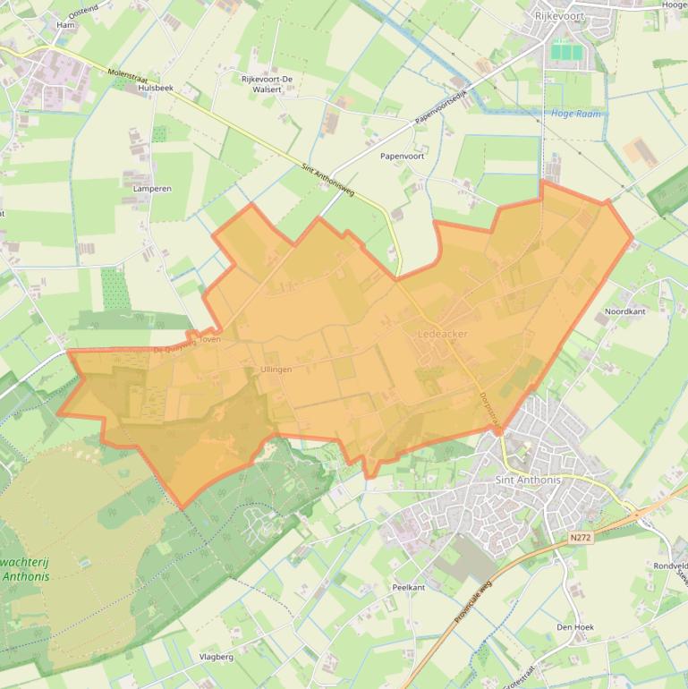 Kaart van postcodegebied 5846.