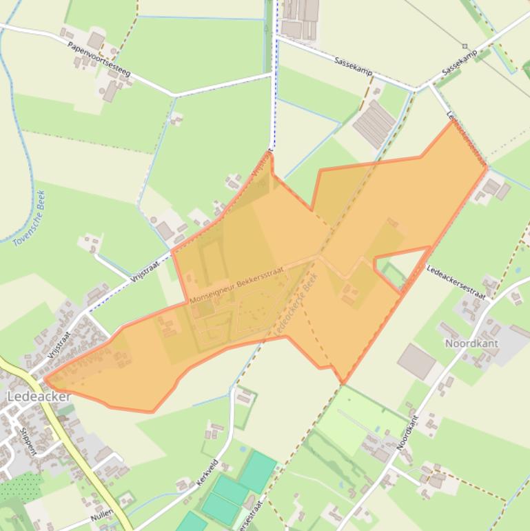 Kaart van postcodegebied 5846AJ.