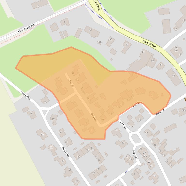 Kaart van postcodegebied 5846AP.