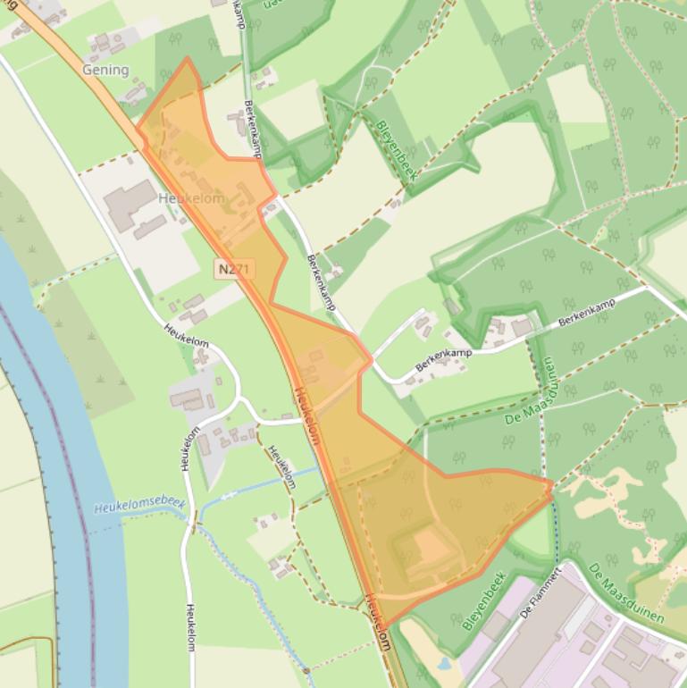 Kaart van postcodegebied 5851AA.