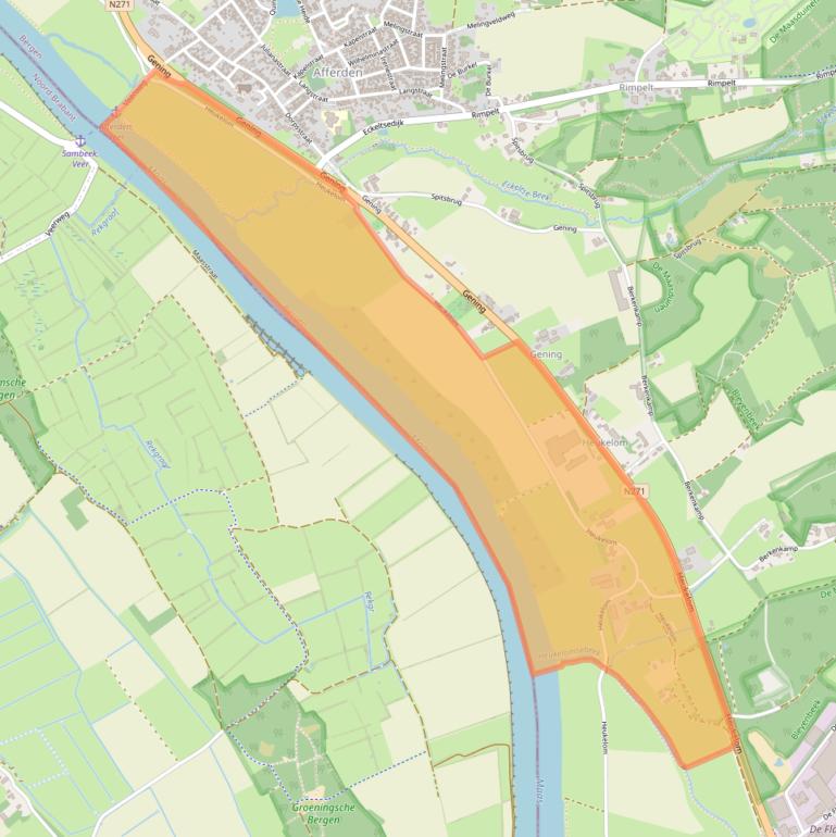 Kaart van postcodegebied 5851AB.