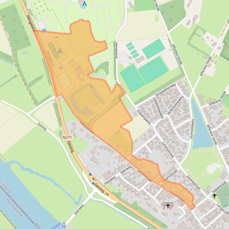 Kaart van postcodegebied 5851AG.