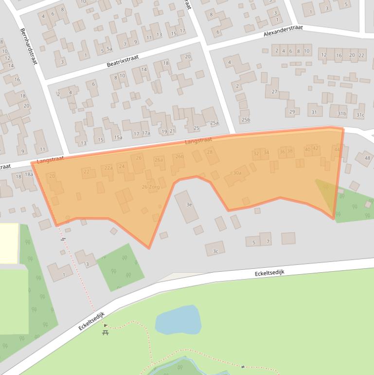 Kaart van postcodegebied 5851BG.