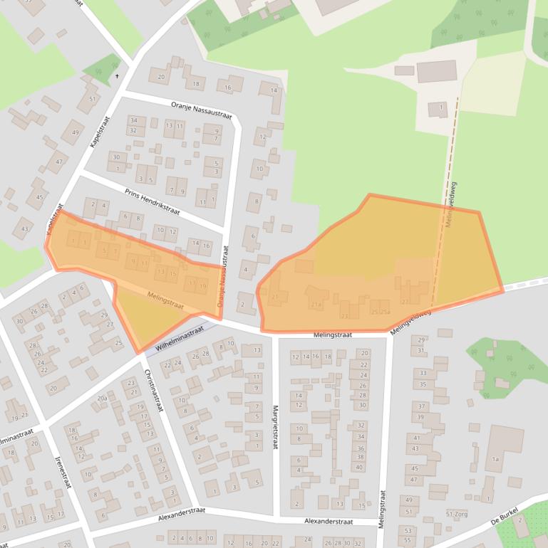Kaart van postcodegebied 5851BV.