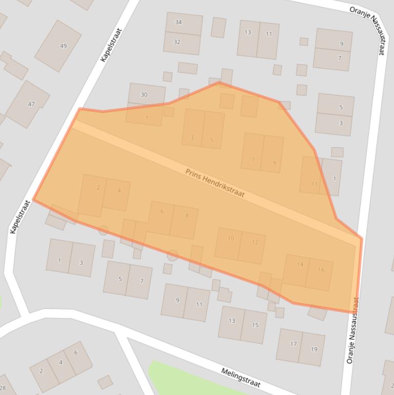 Kaart van postcodegebied 5851BZ.