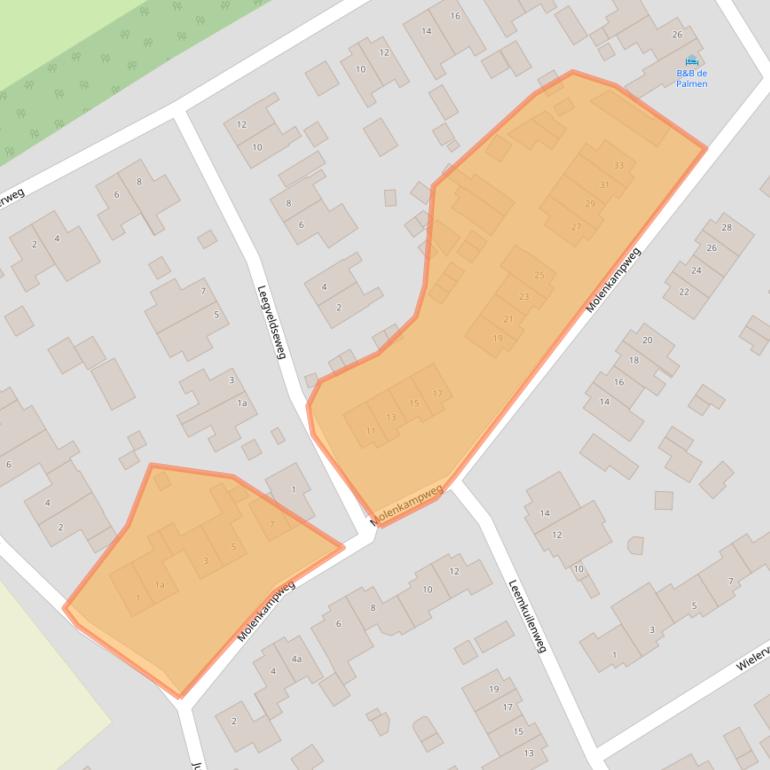 Kaart van postcodegebied 5851DJ.