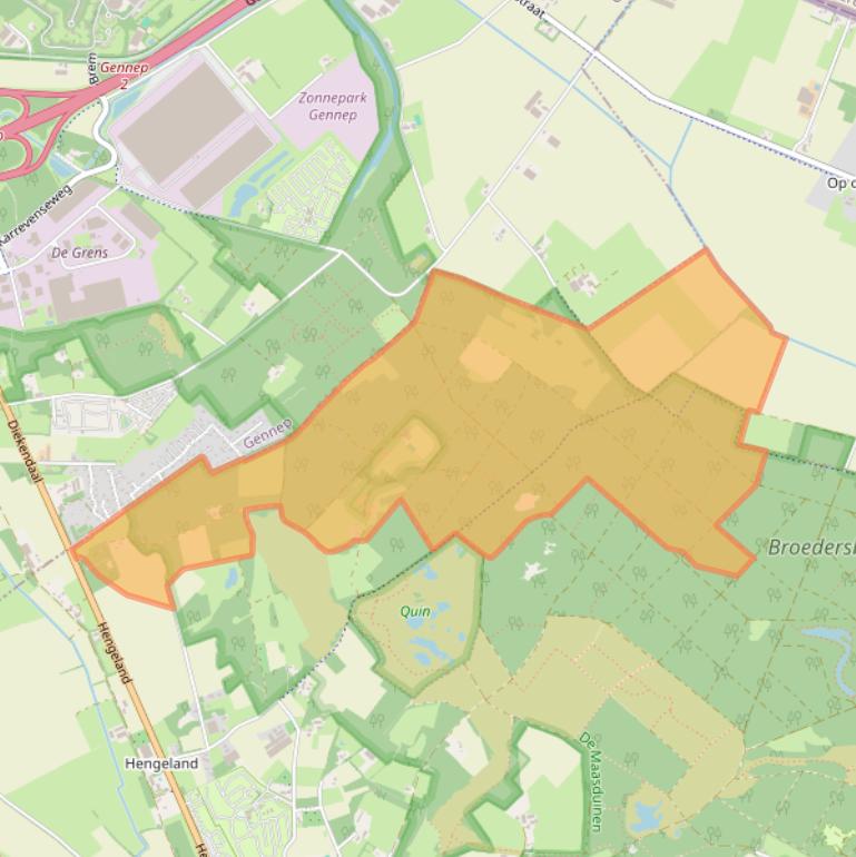 Kaart van postcodegebied 5851ED.